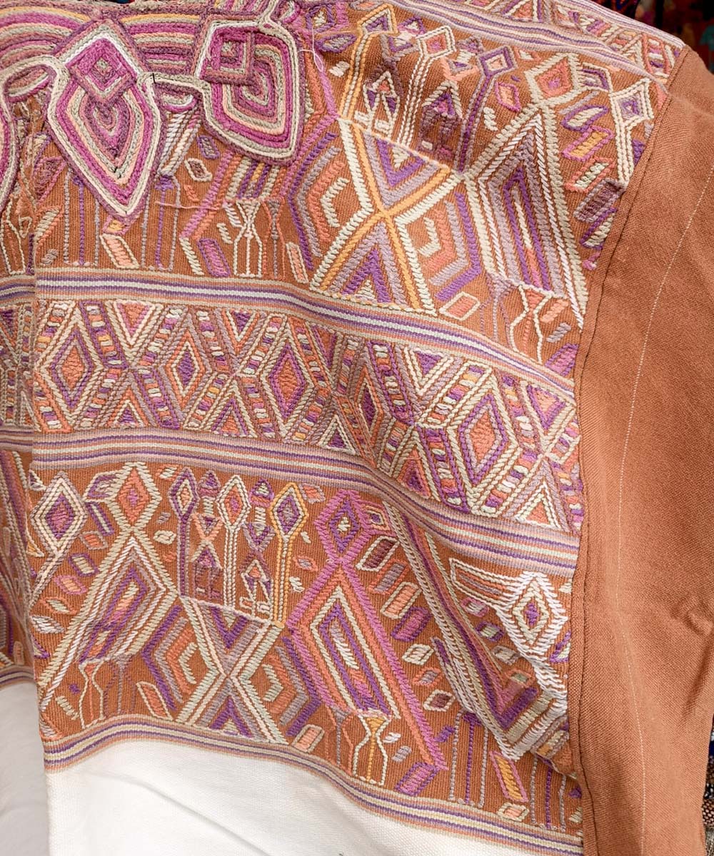 Vintage Guatemalan huipil with handwoven Mayan embroidery