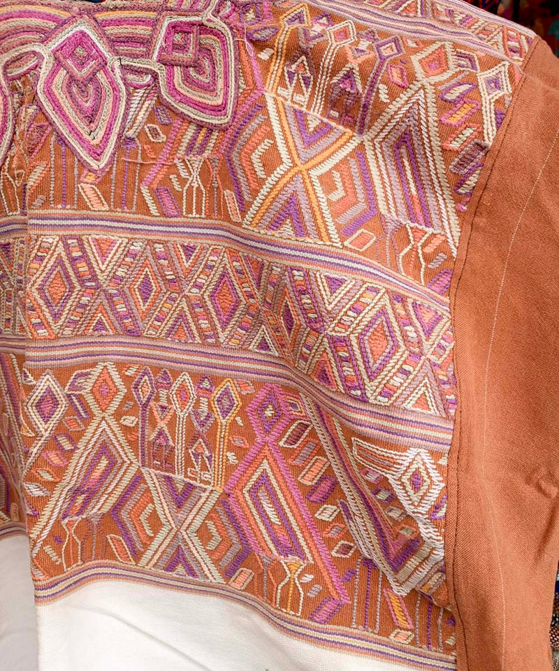 Vintage Guatemalan huipil with handwoven Mayan embroidery