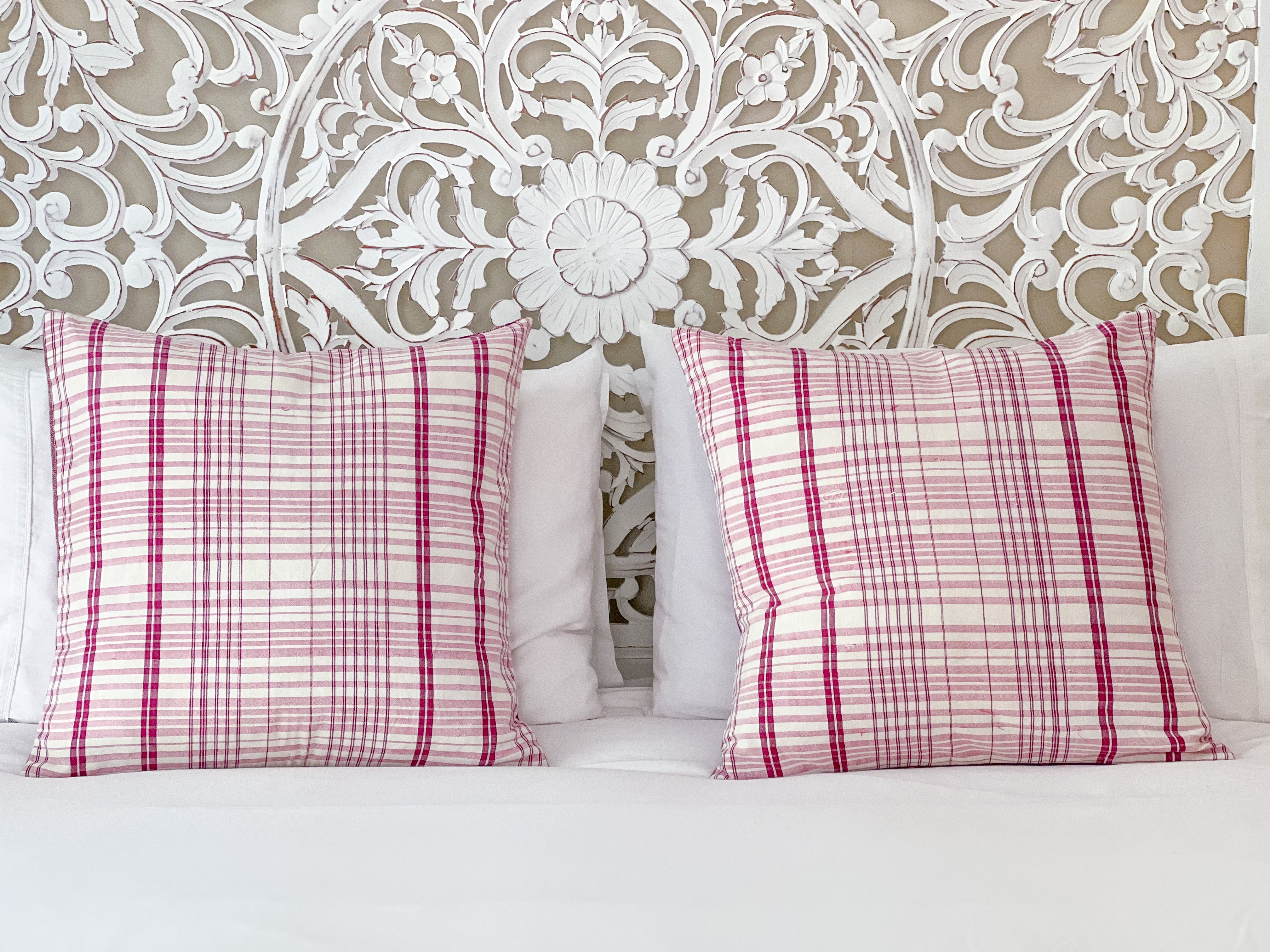 Embroidered Vintage textile huipil cushion