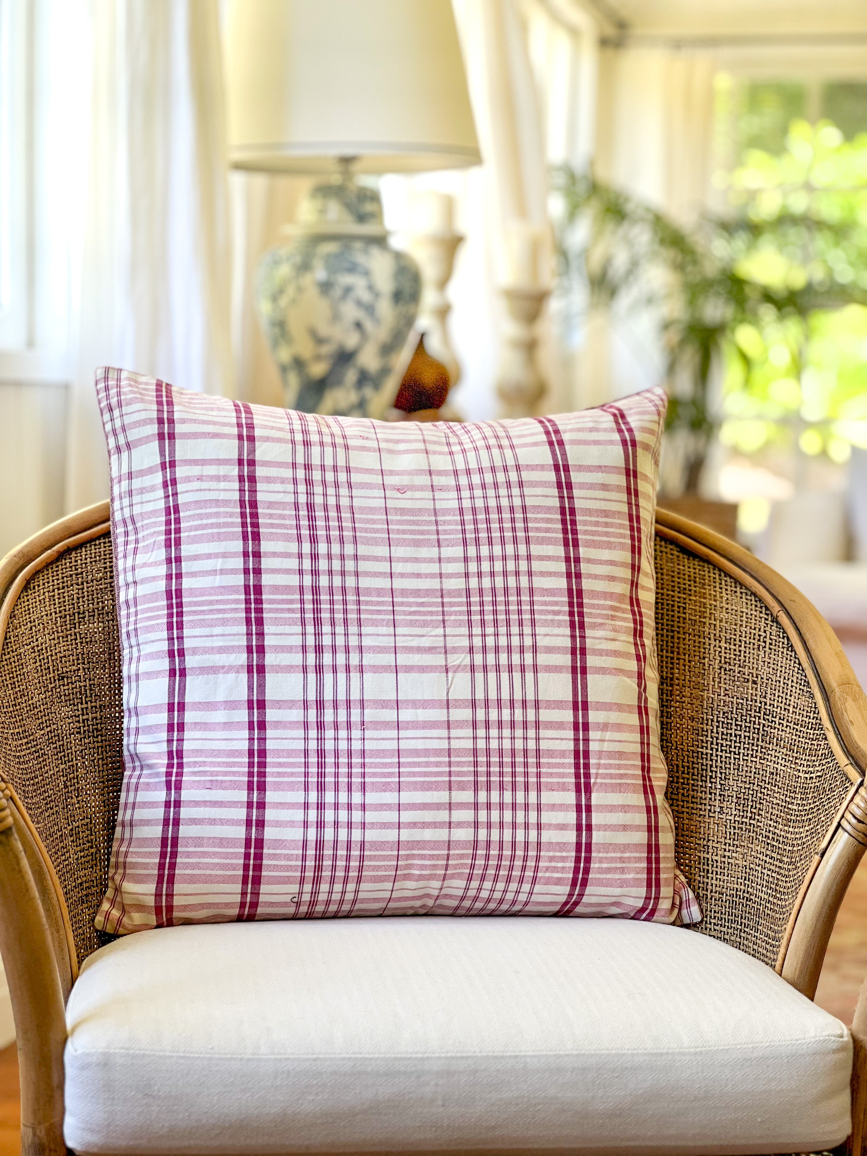 Embroidered Vintage textile huipil cushion