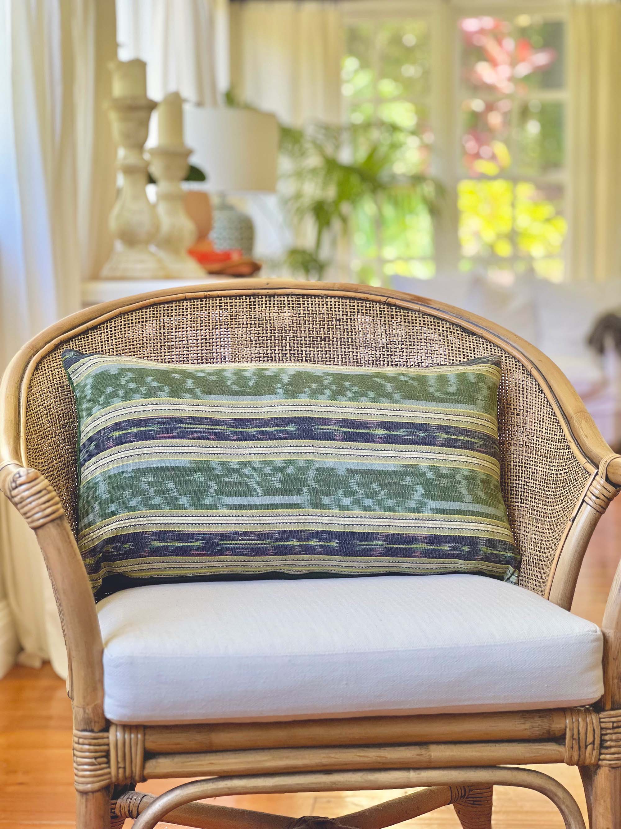 Handwoven Guatemala ikat pillow