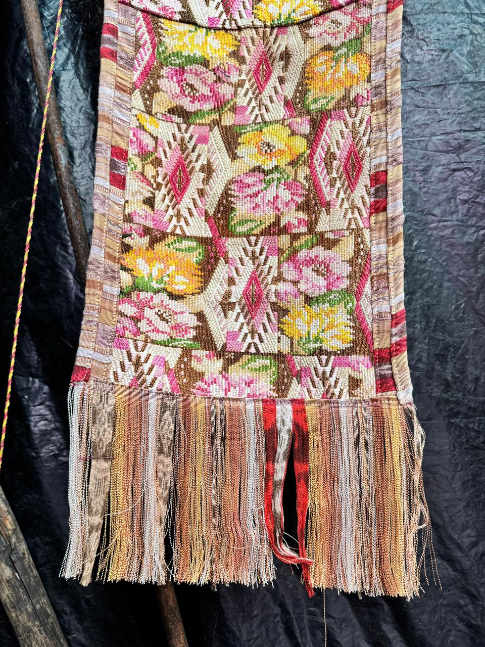 Pink and yellow Chichicastenango table runner #5-70