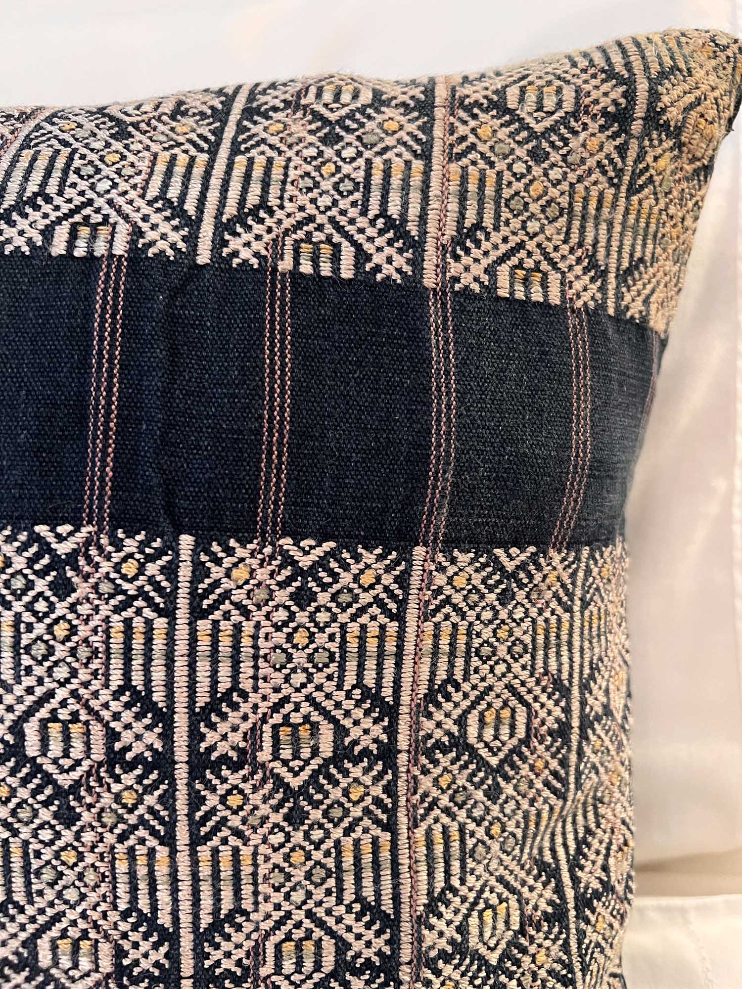 Embroidered Vintage textile huipil cushion