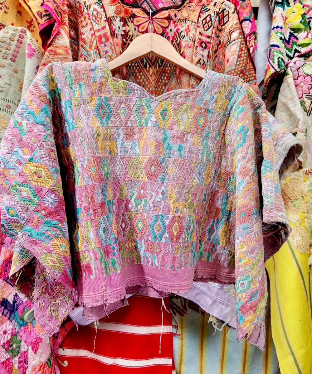 Colorful Pink Coban Huipil