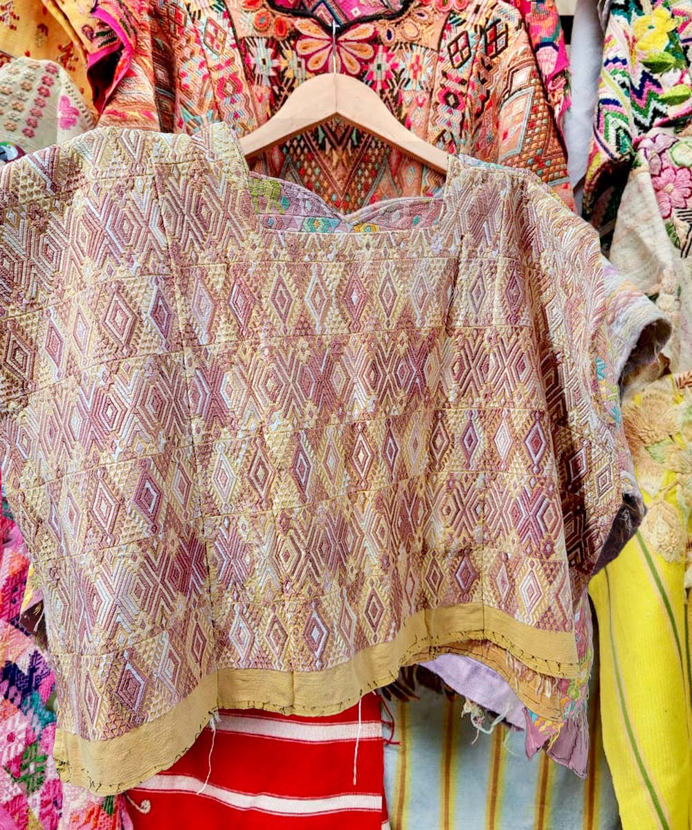 Berry and Yellow Coban Huipil