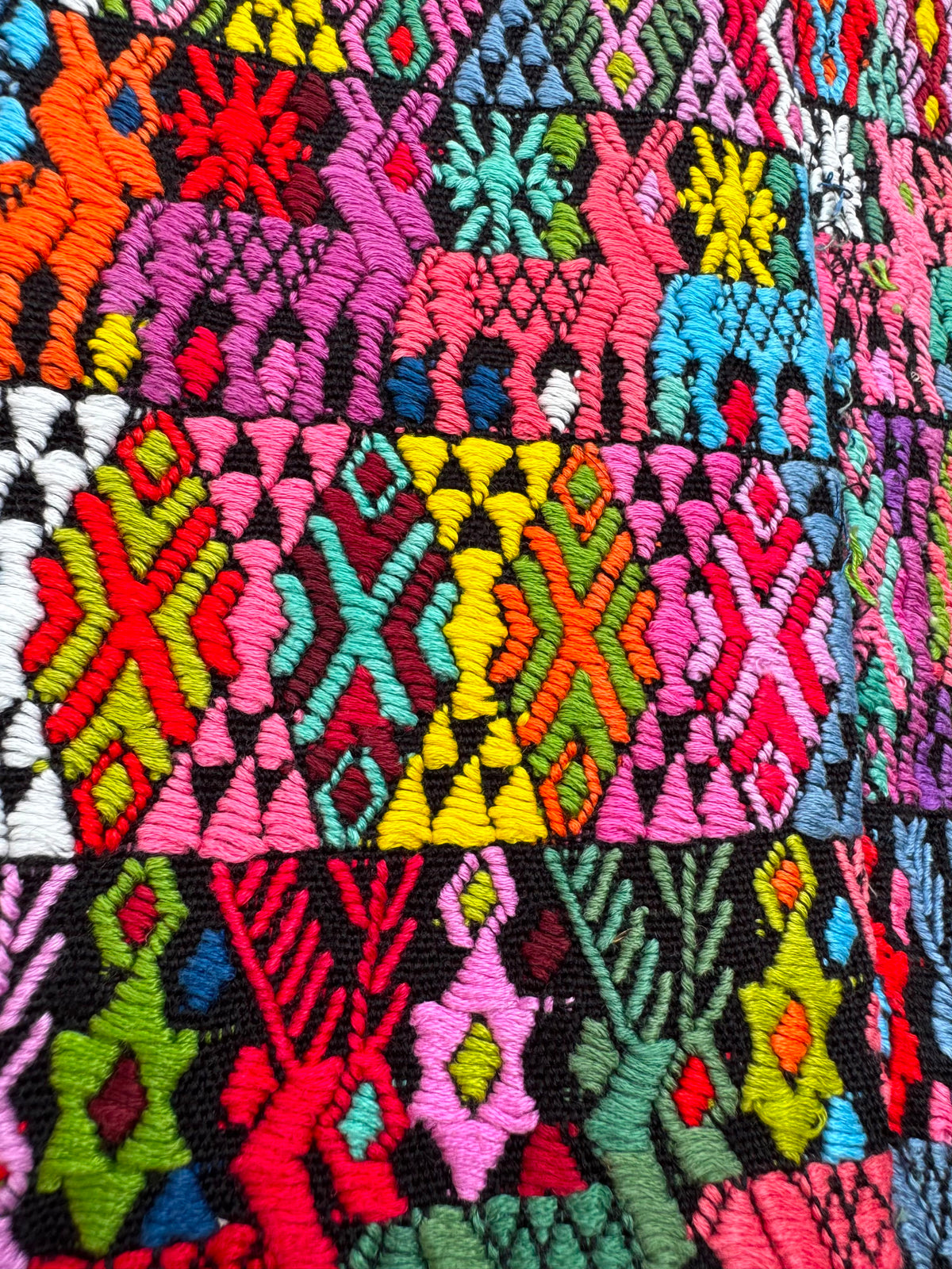 Colourful on Black Cobán Huipil #7-432