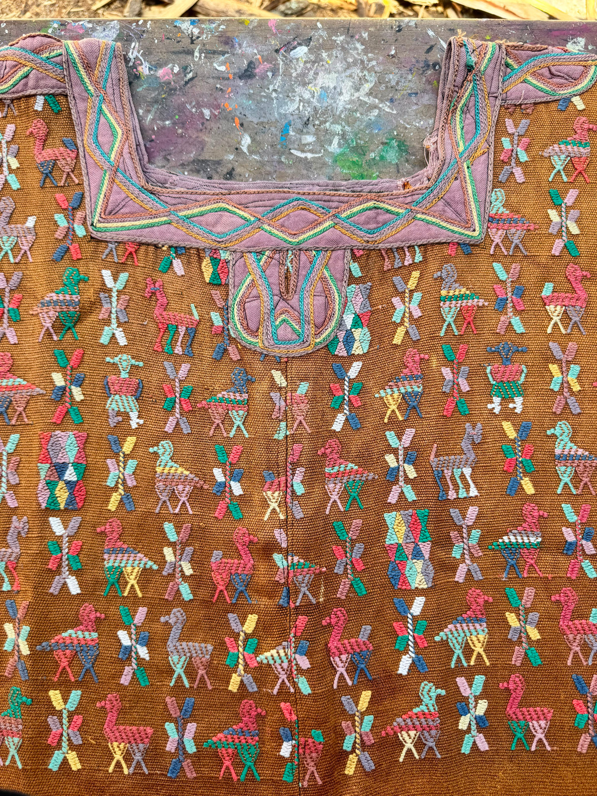 Brown And Pink Nebaj Huipil #7-389