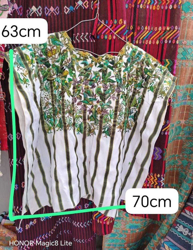Green and white Santiago huipil #5-311