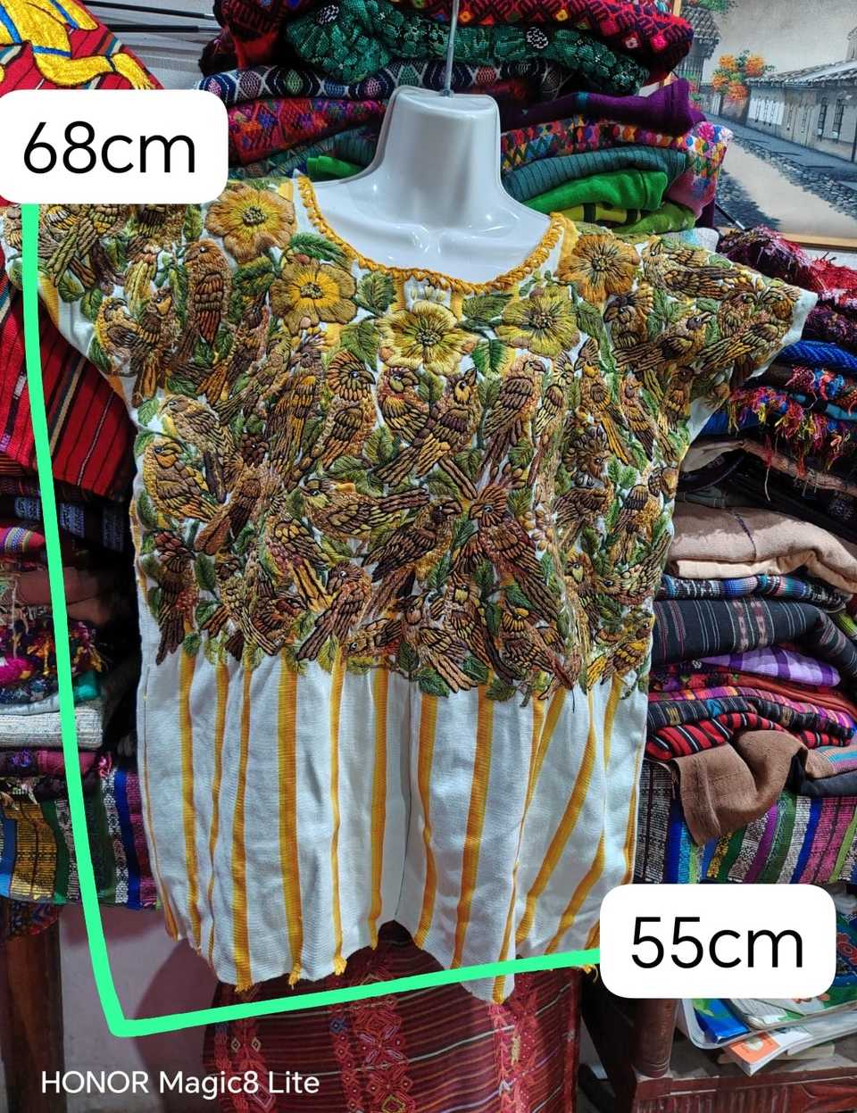 (Reserved for April) Brown and yellow Santiago huipil #5-397