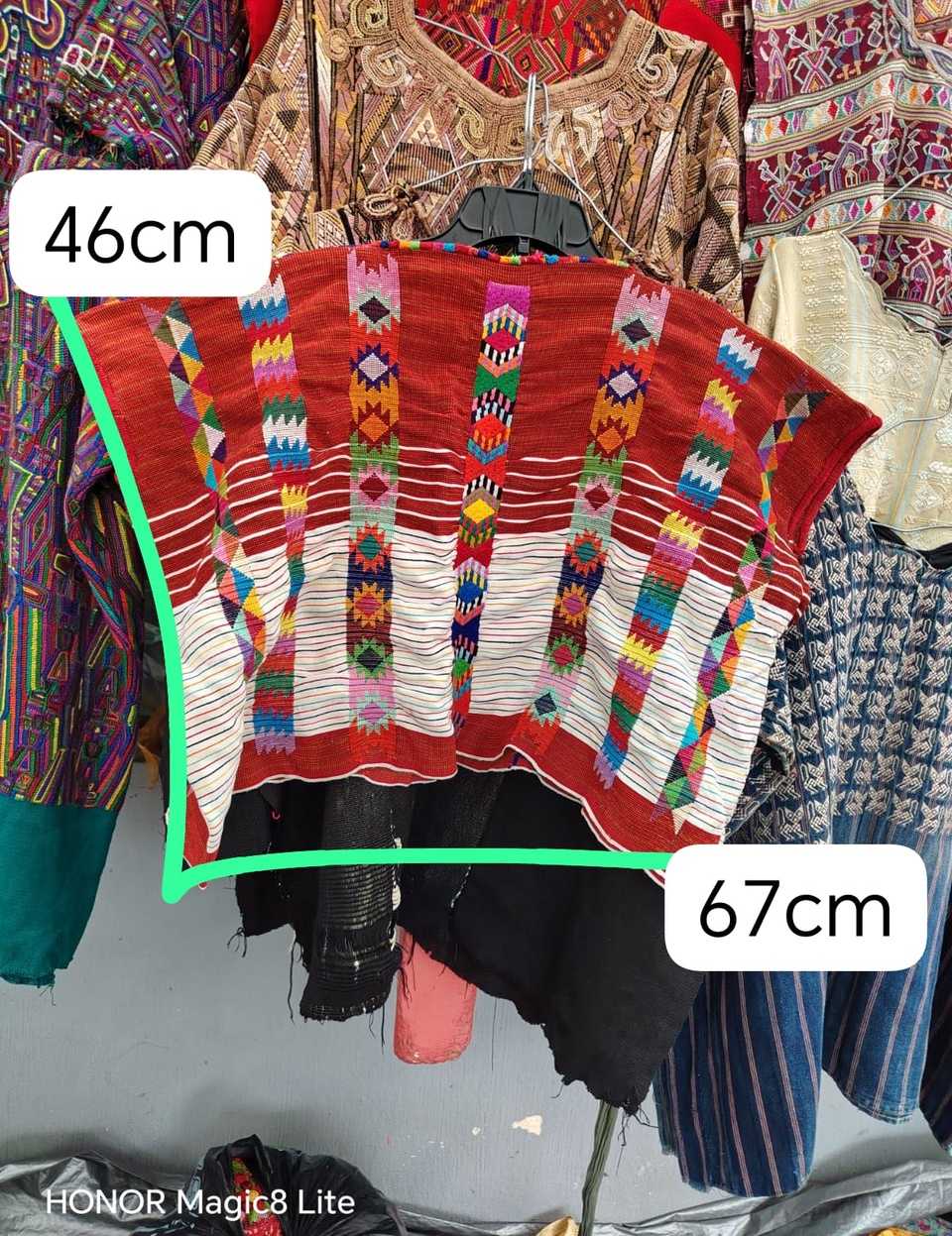 Red and white Southwestern style huipil #5-373