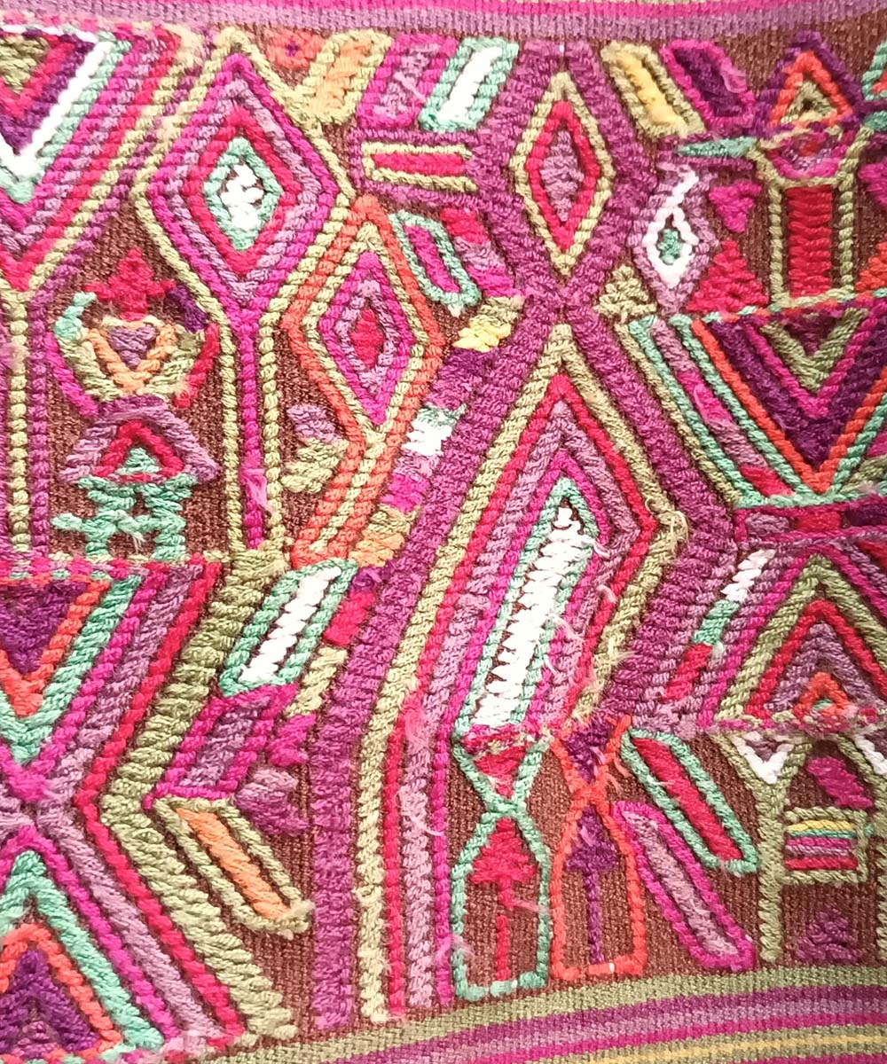 Vintage Guatemalan huipil with handwoven Mayan embroidery