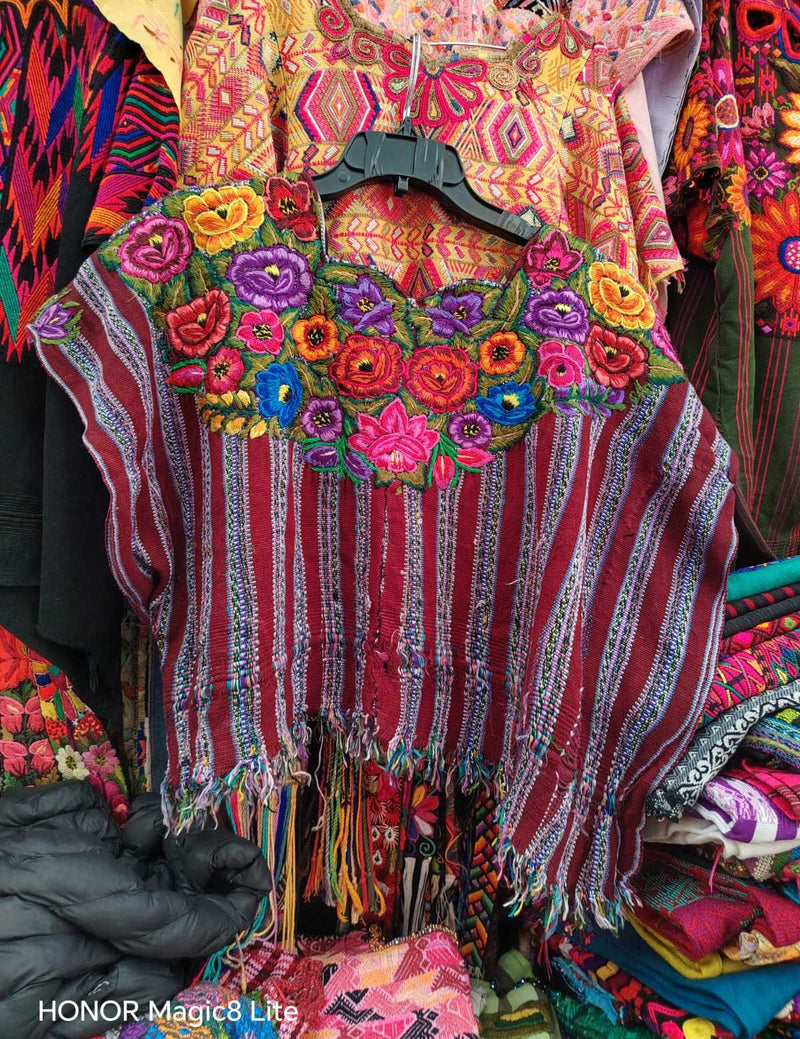 (Reserved for Myriam) Colourful floral Patzun huipil #4-178