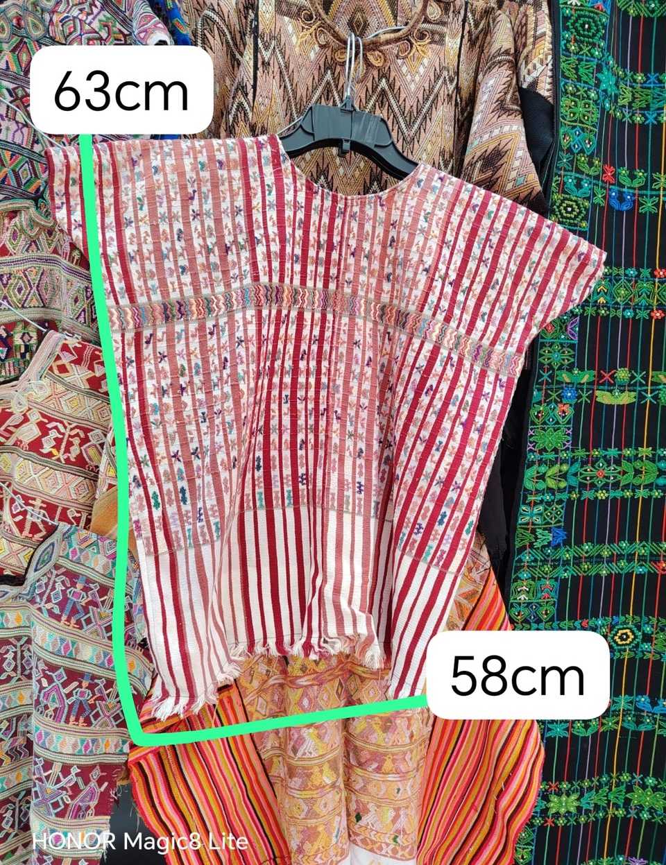 Red and white striped San Lucas huipil #5-284