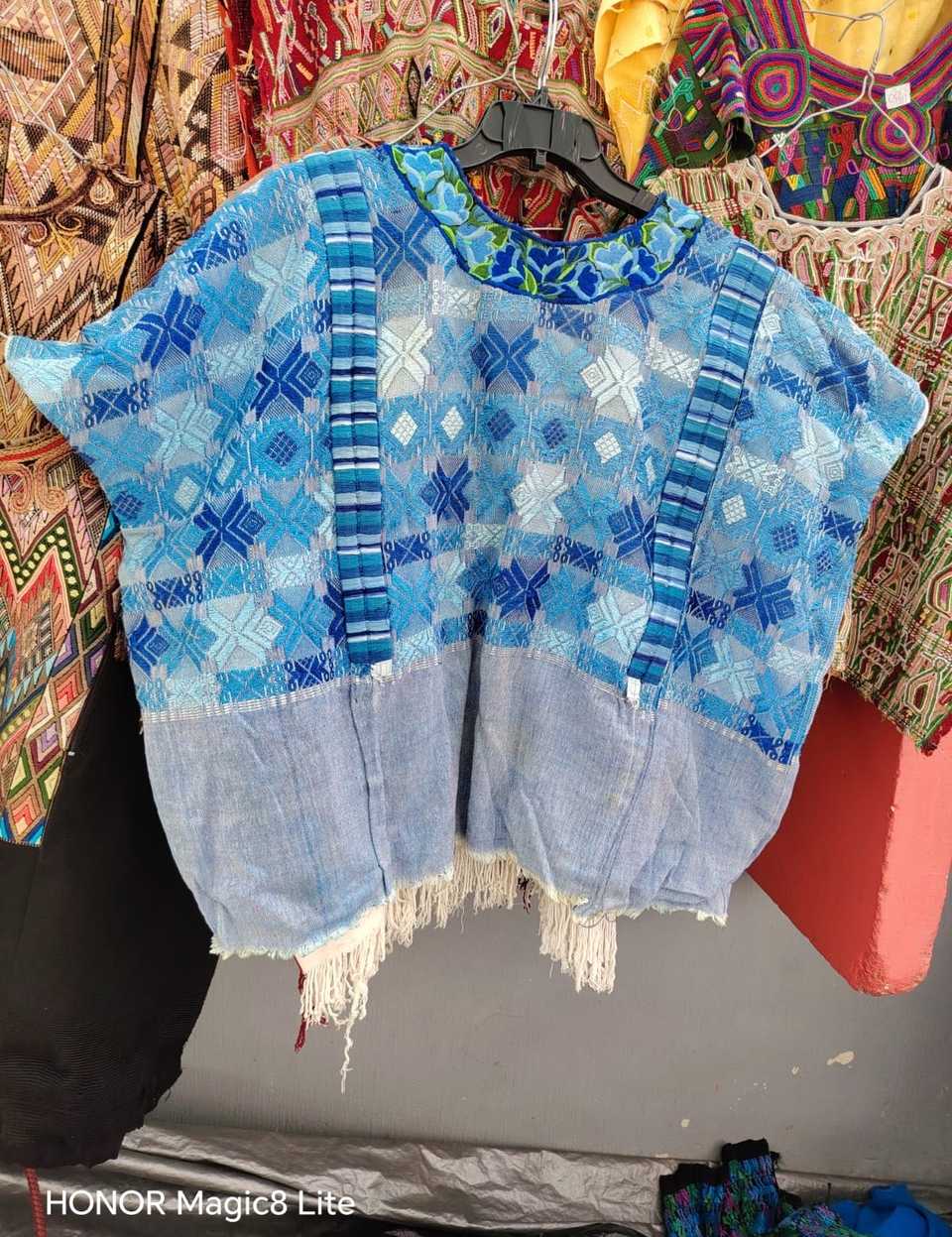 Blue and grey Xela huipil #5-54