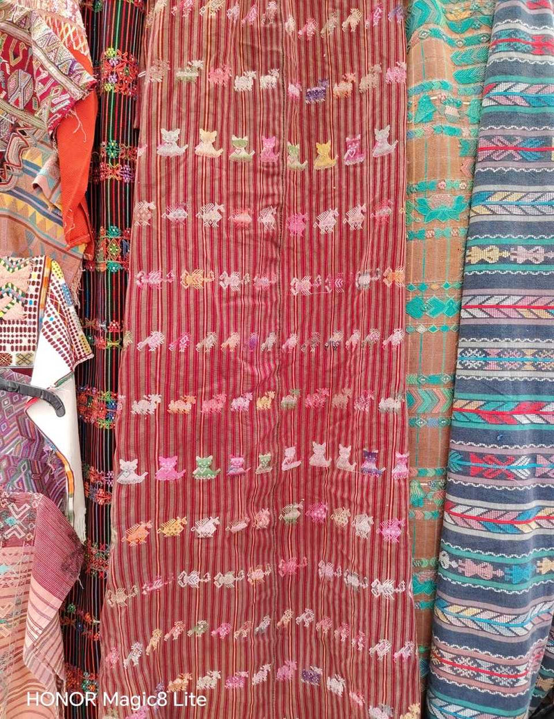 Red with animal motifs Colotenango corte #5-111