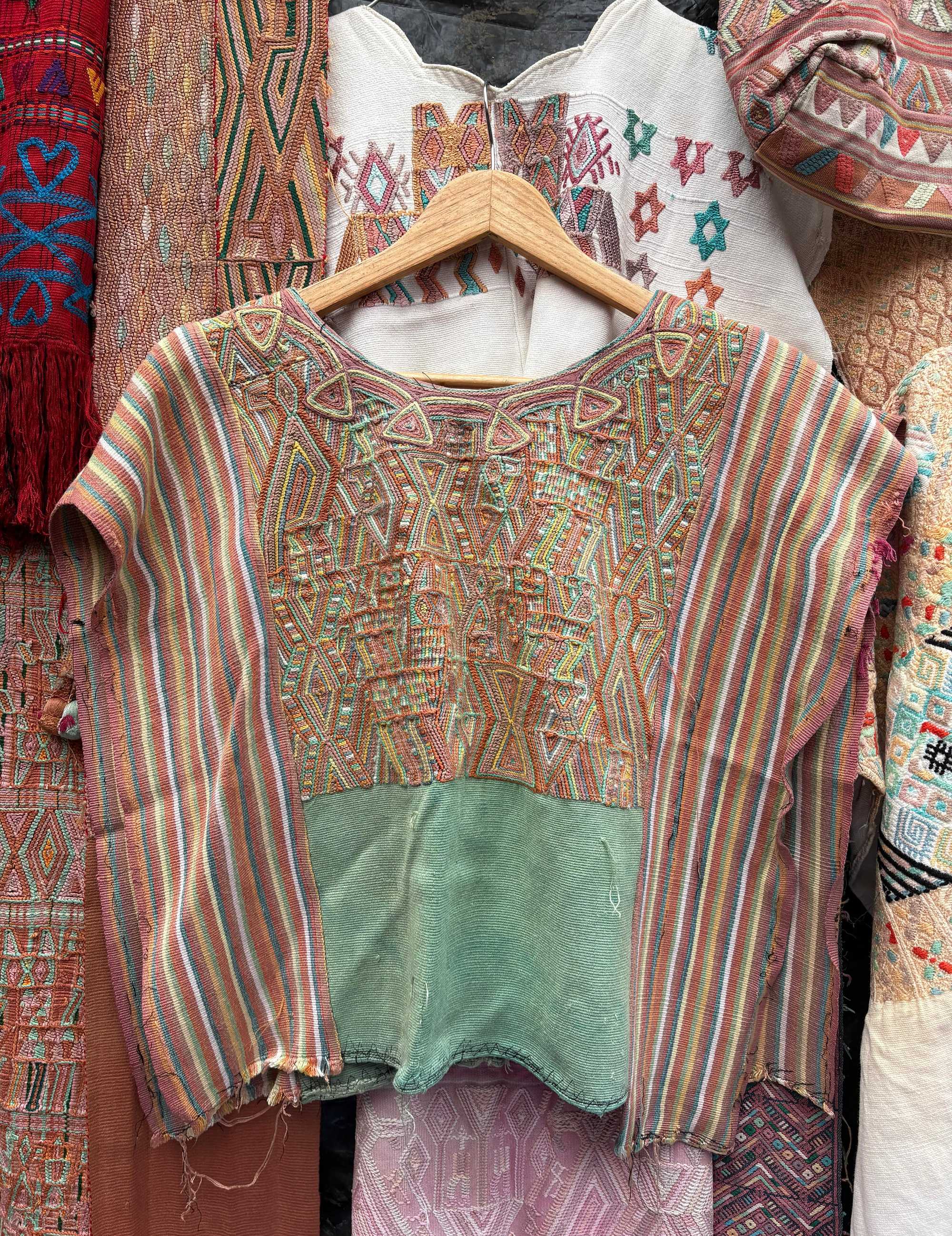 Green and orange Nebaj huipil #4-47