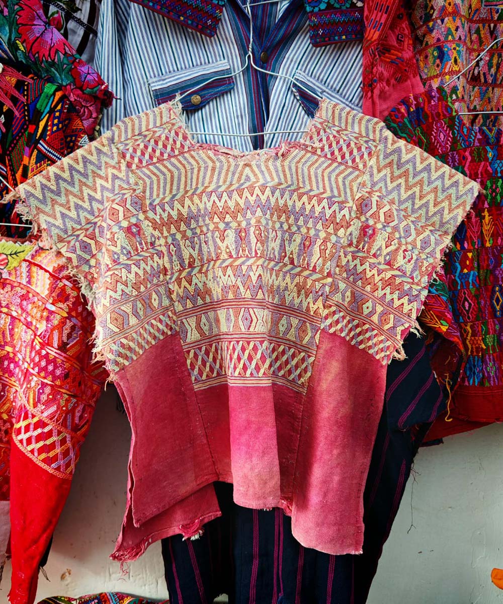 Vintage Guatemalan huipil with handwoven Mayan embroidery
