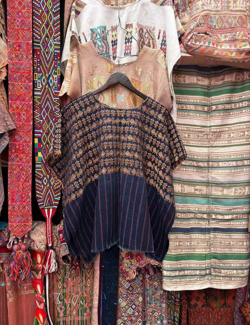 (Reserved for Belen) Dark indigo Nahuala huipil #2-99
