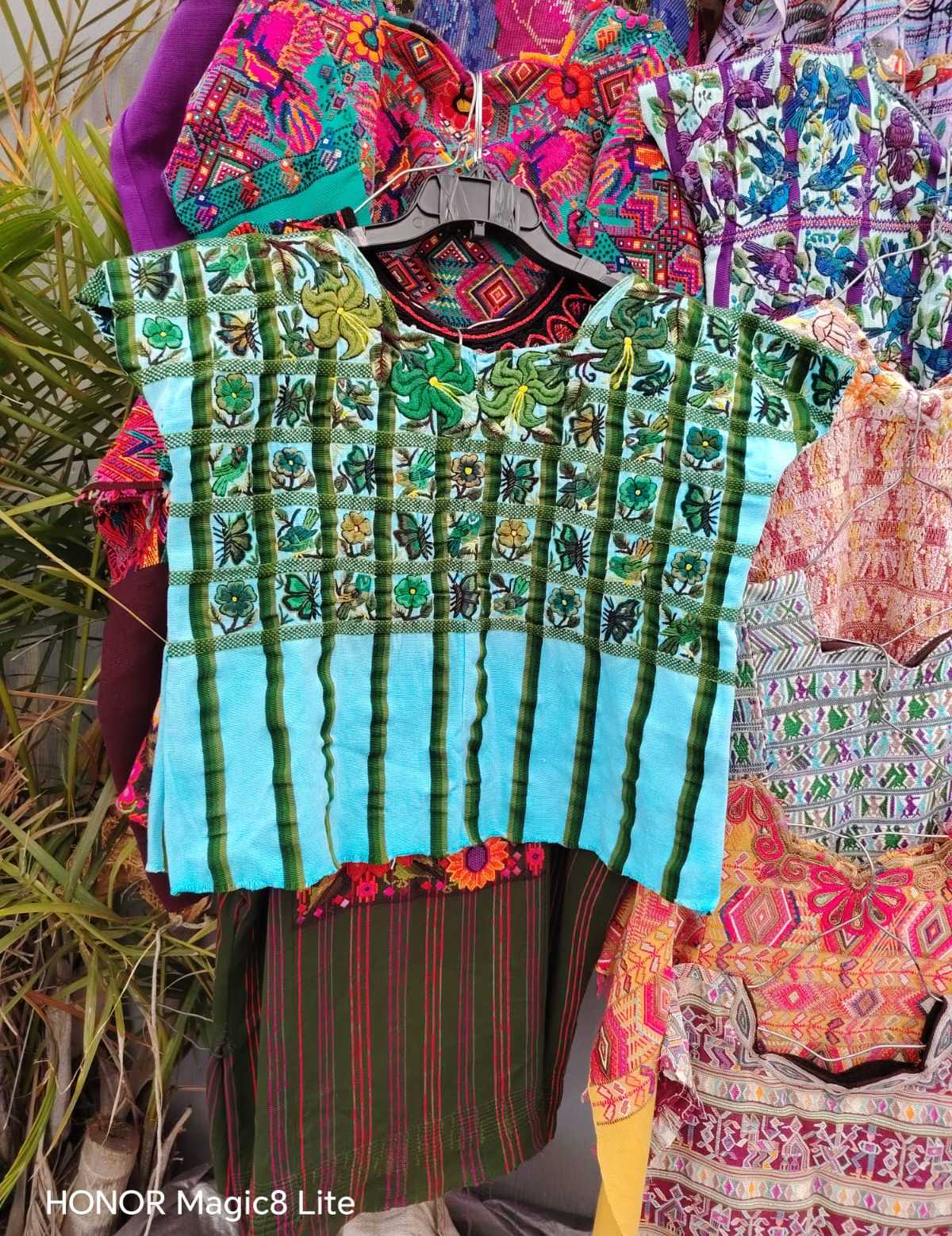 Green and blue Santiago huipil #4-194