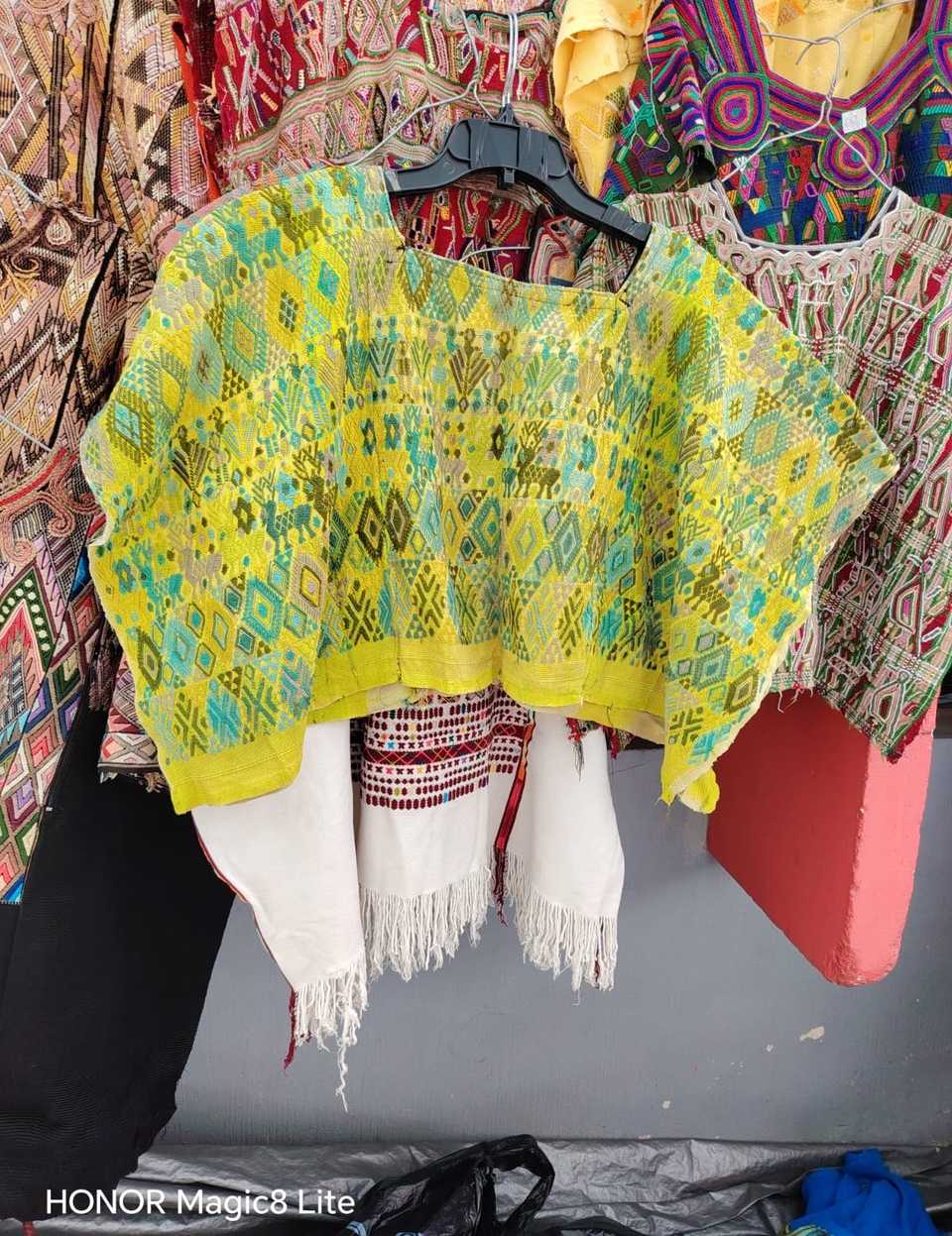 Yellow and blue Coban huipil #5-44