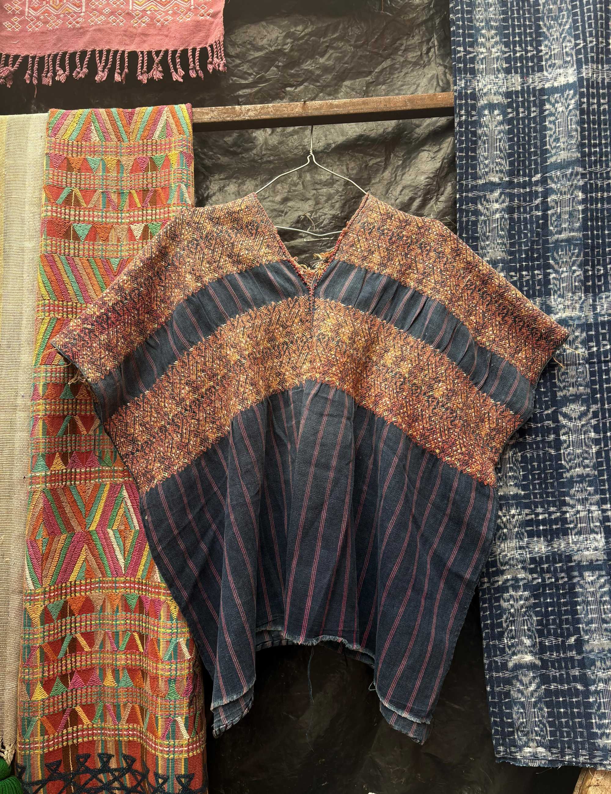 Dark indigo and brown Nahuala huipil #4-108