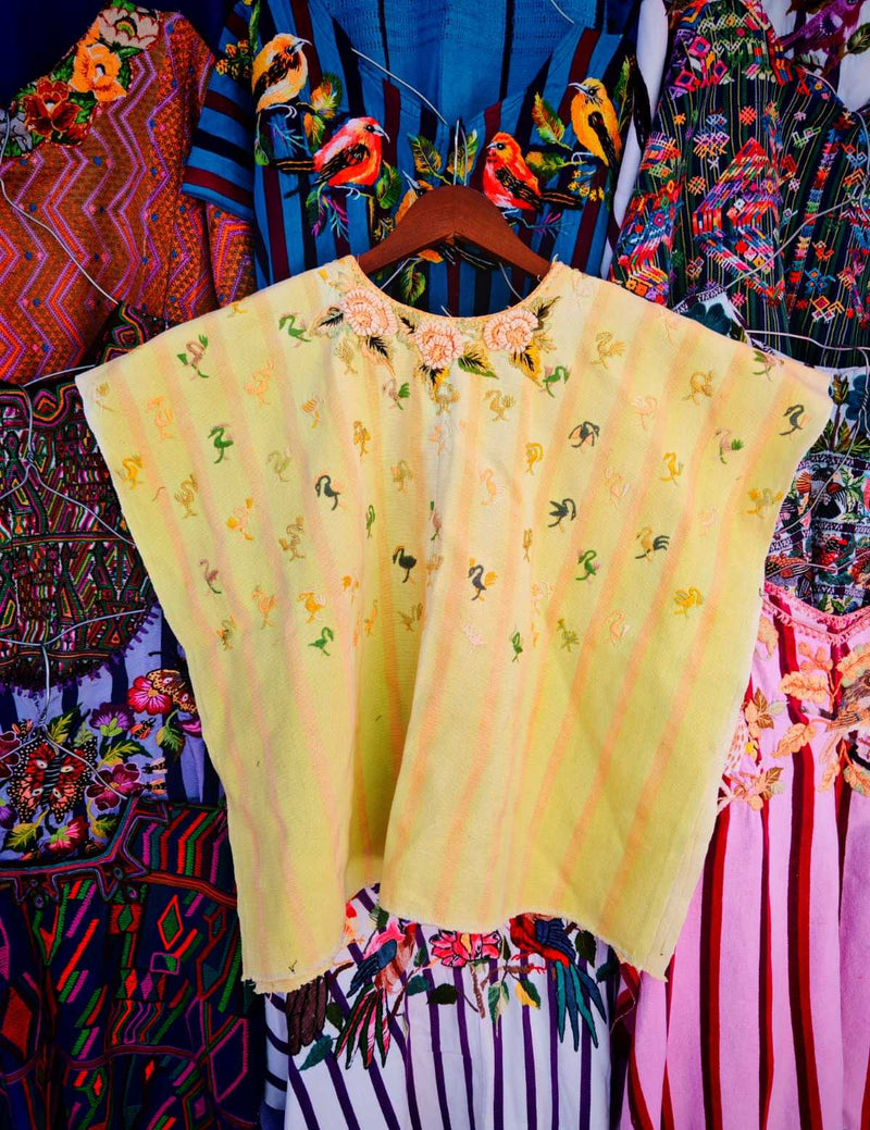 Primrose and pink Santiago huipil #2-18