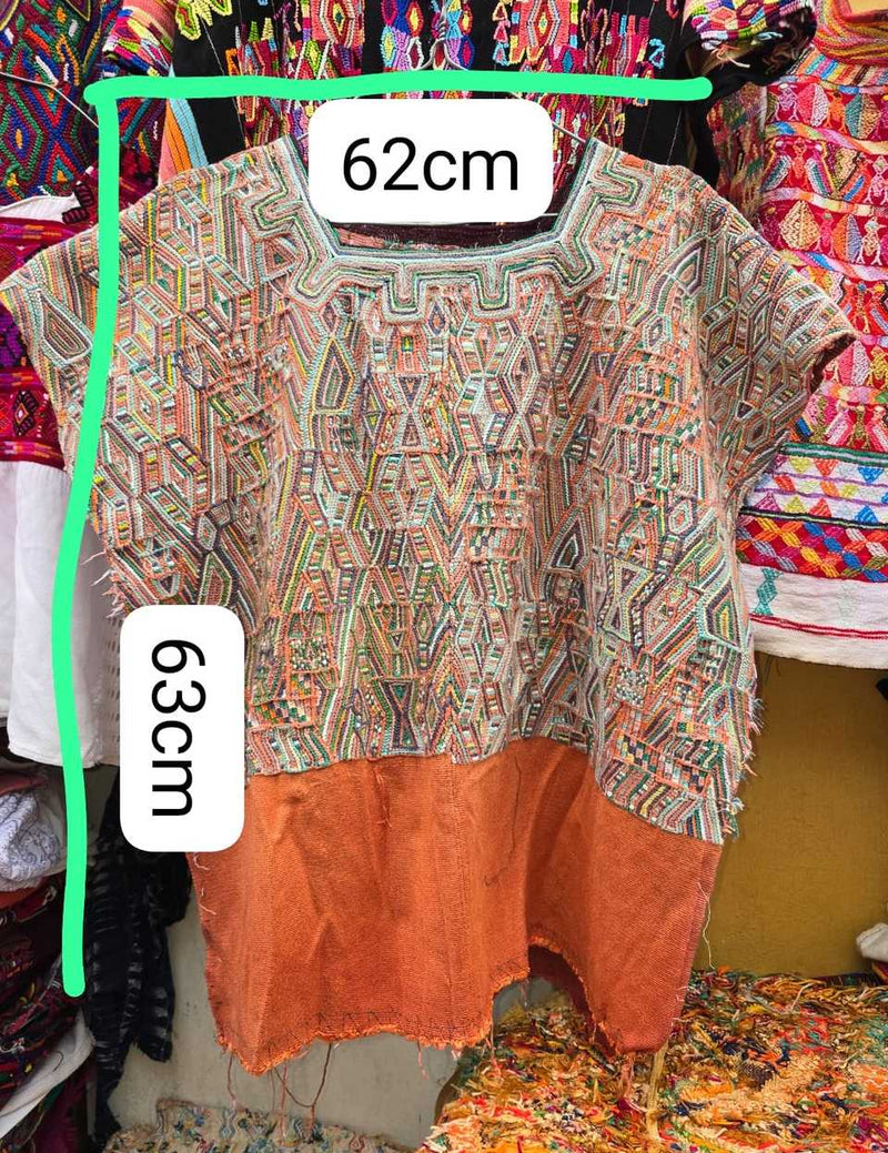 Orange Nebaj huipil #5-86
