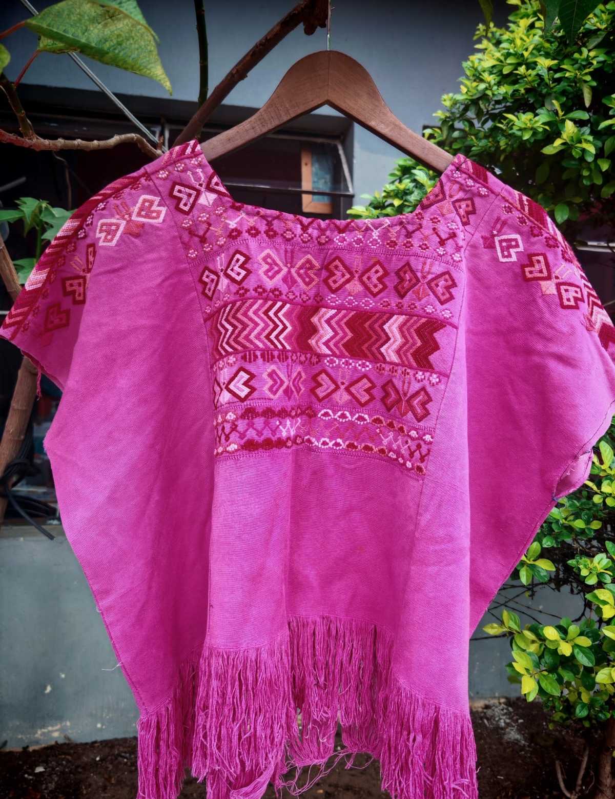 Hot pink Colotenango huipil #6-187