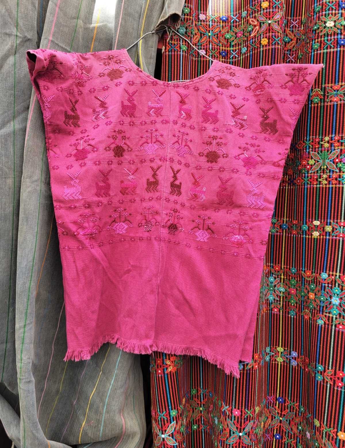Hot pink San Lucas Toliman huipil #3-18