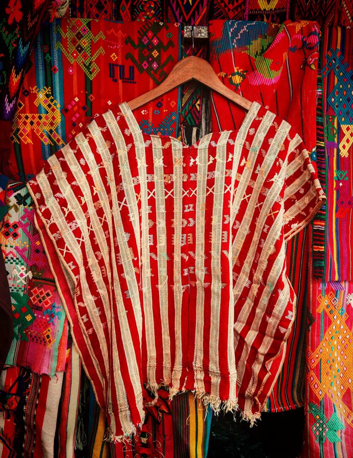 Red and White Striped San Lucas Huipil #6-317