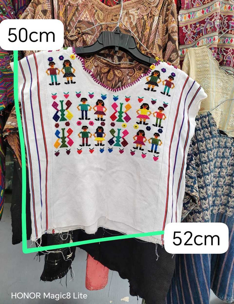 Colourful on white San Lucas Toliman huipil #5-359