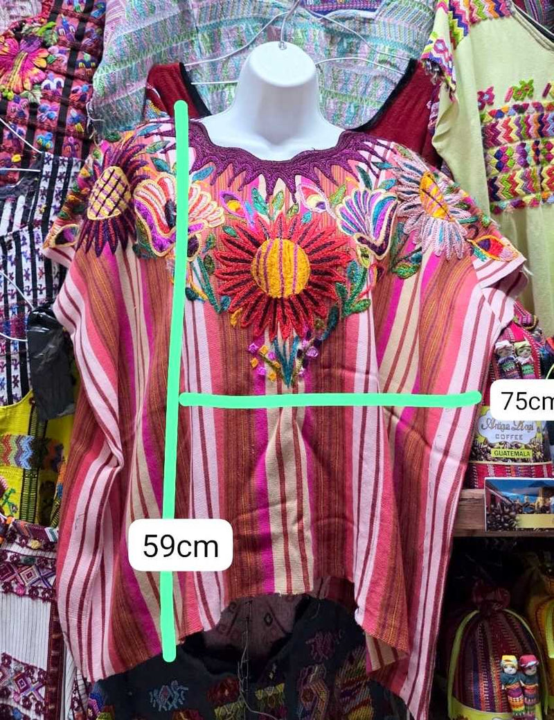 Silk floral Chichicasteango huipil #6-127