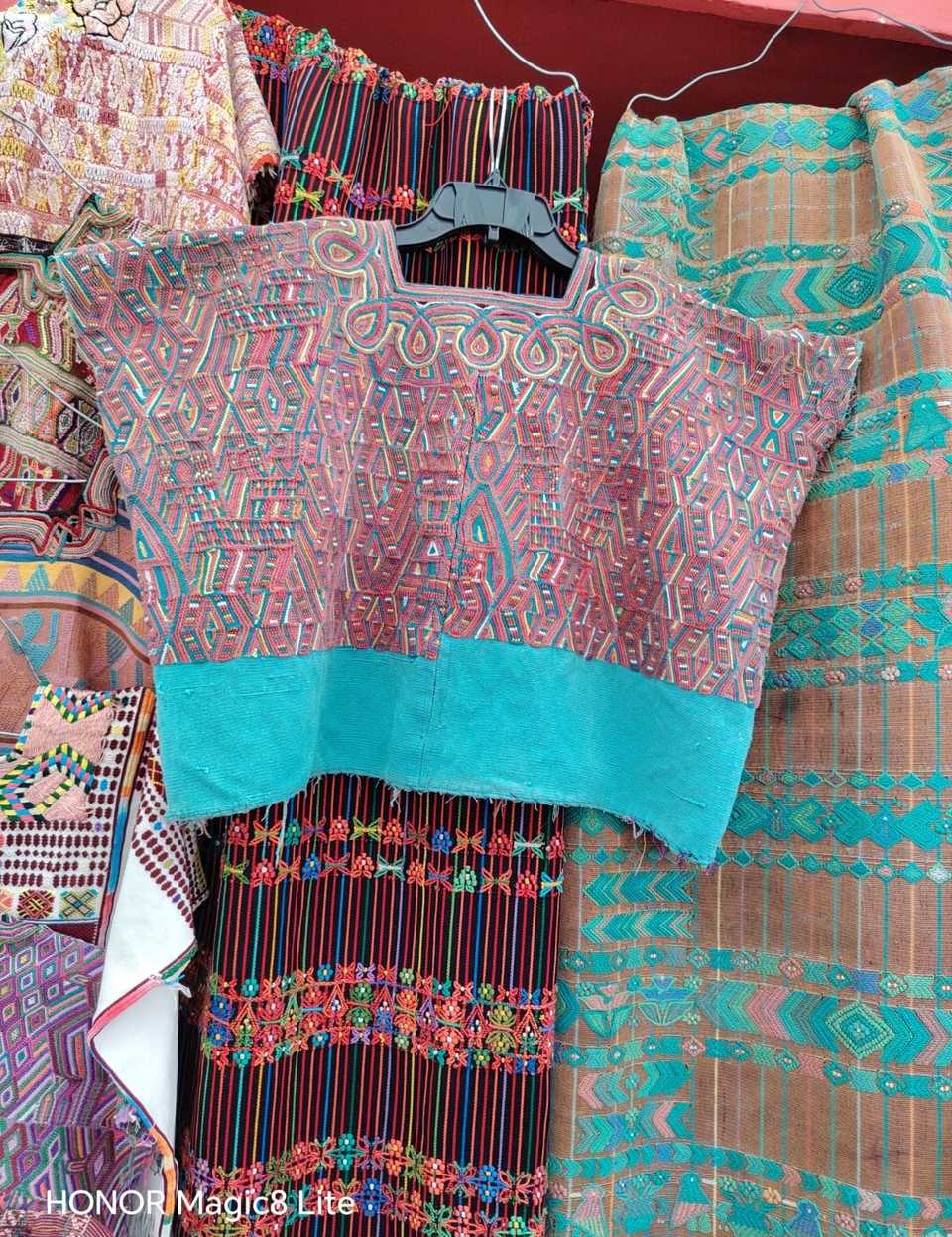 Pink and blue Nebaj huipil #5-126