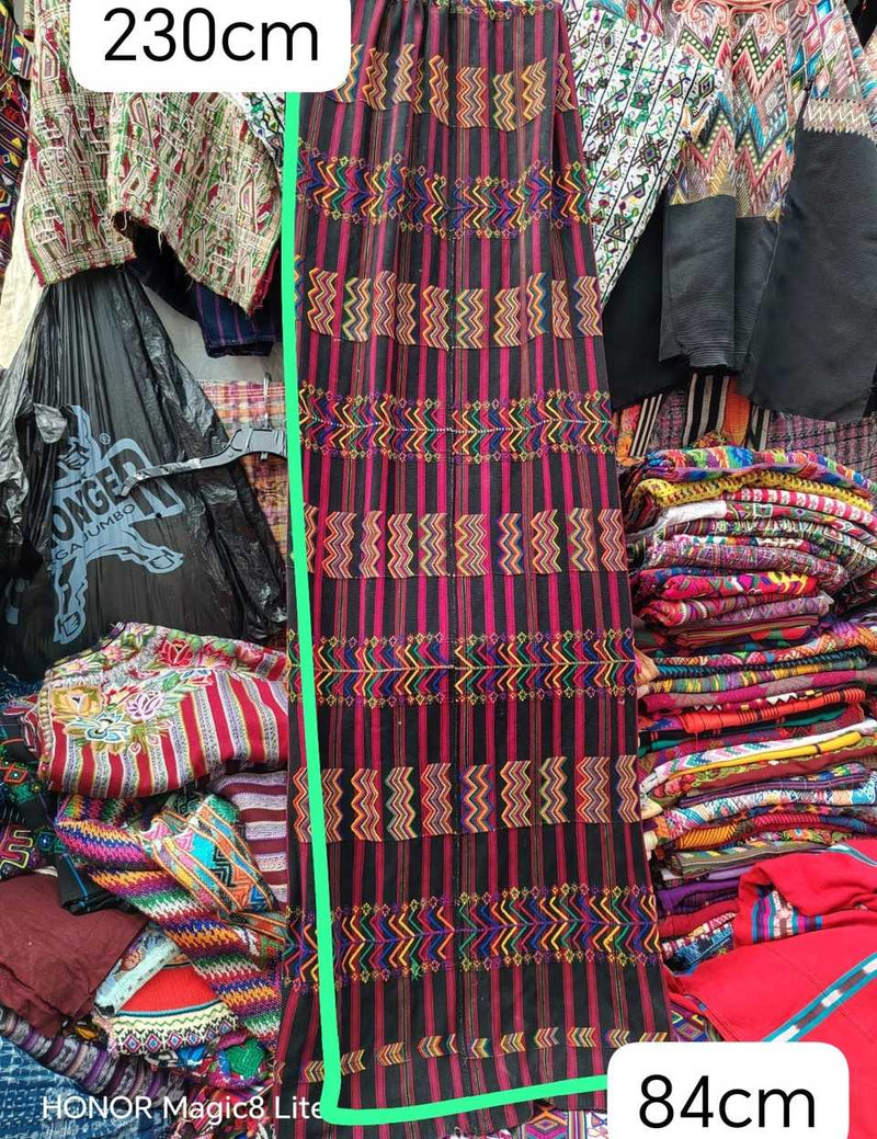 Burgundy and black zigzag Colotenango corte #4-294