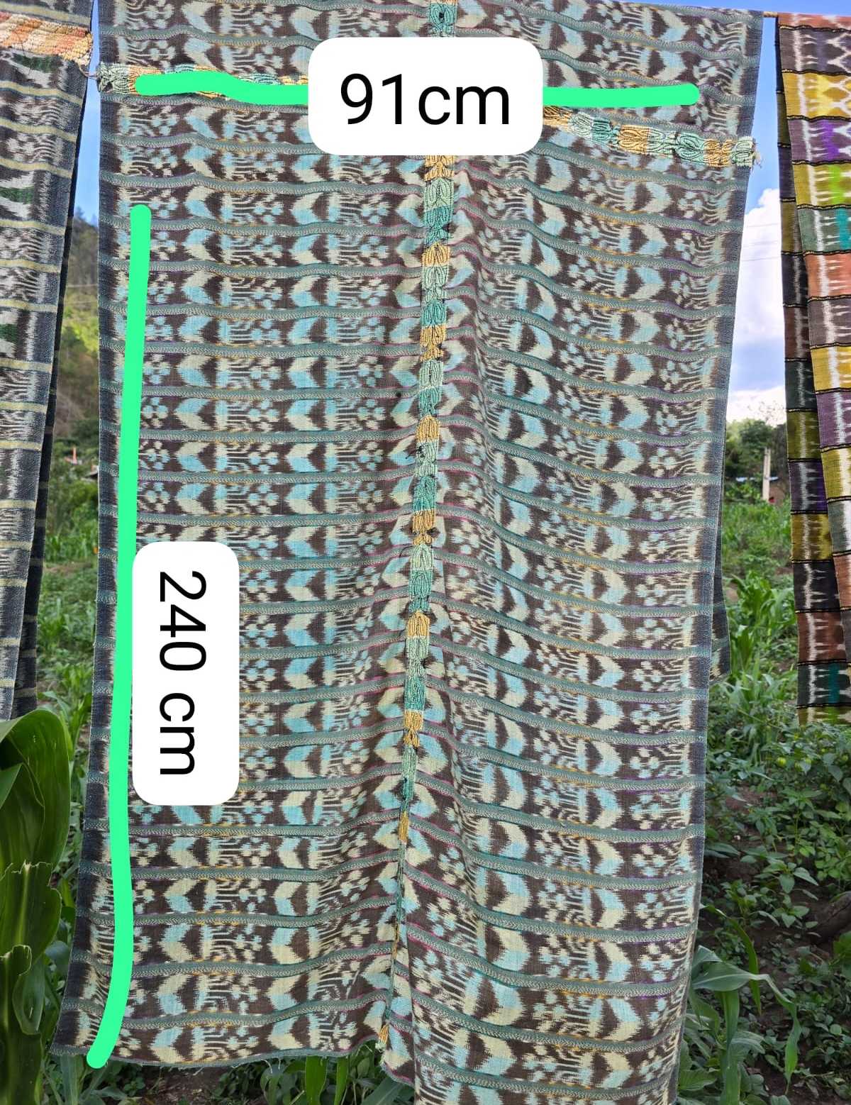 (Reserved for Yesenia) Pale blue and brown Nahuala corte #6-18