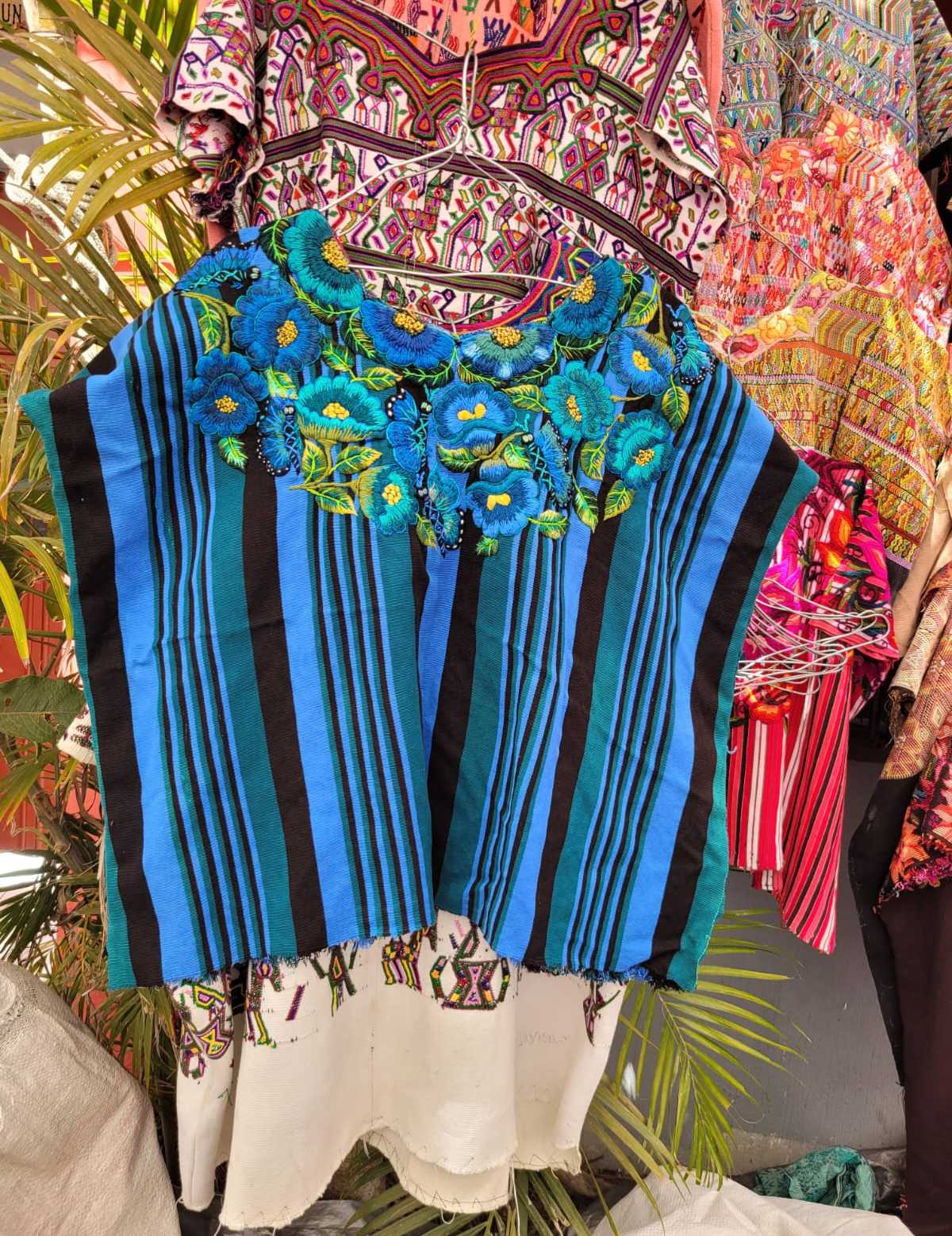 Deep blue Santiago huipil #3-73