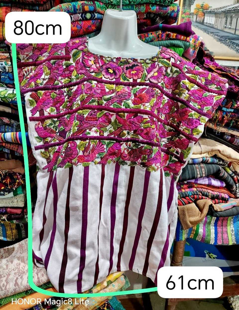 Hot pink Santiago huipil #5-347