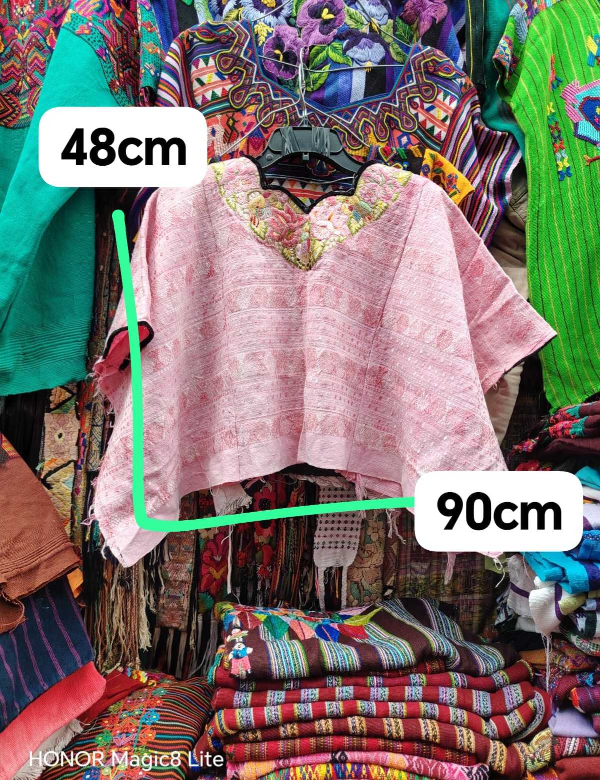 Floral pink Coban huipil #4-118