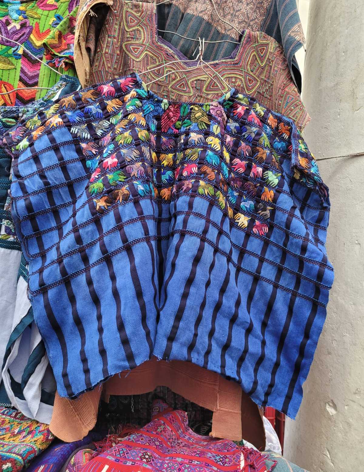 Blue striped Santiago huipil #3-27