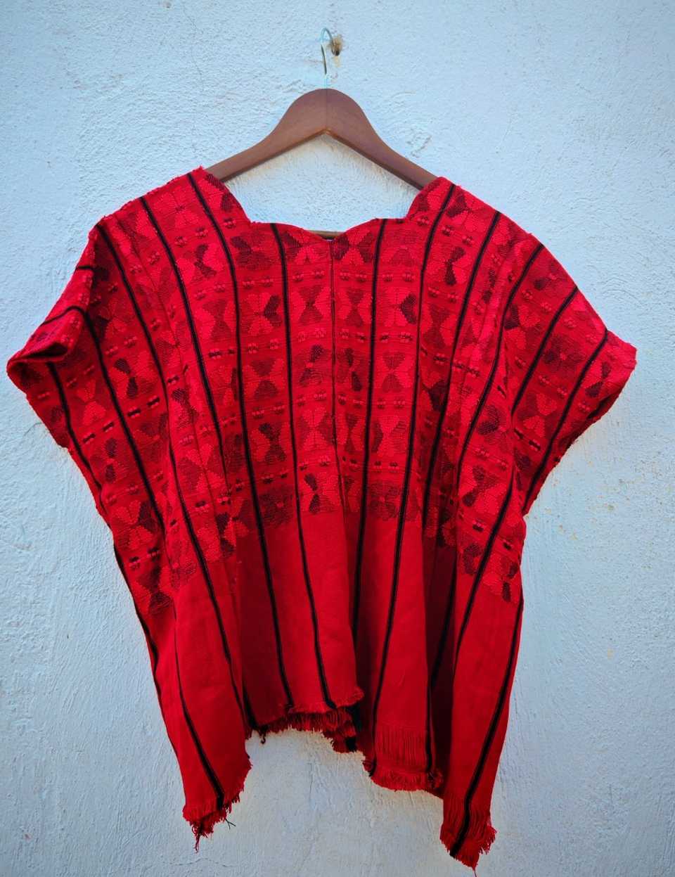 Bright red San Lucas Toliman huipil #5-25