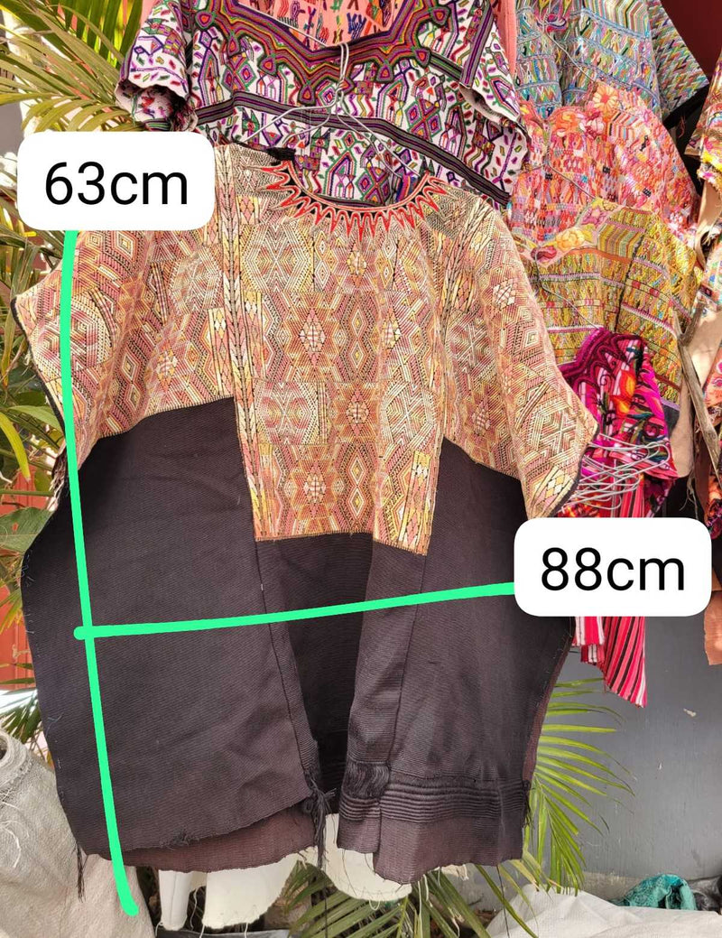 (reserved for April) Pink and beige Chichicastenango huipil #2-126