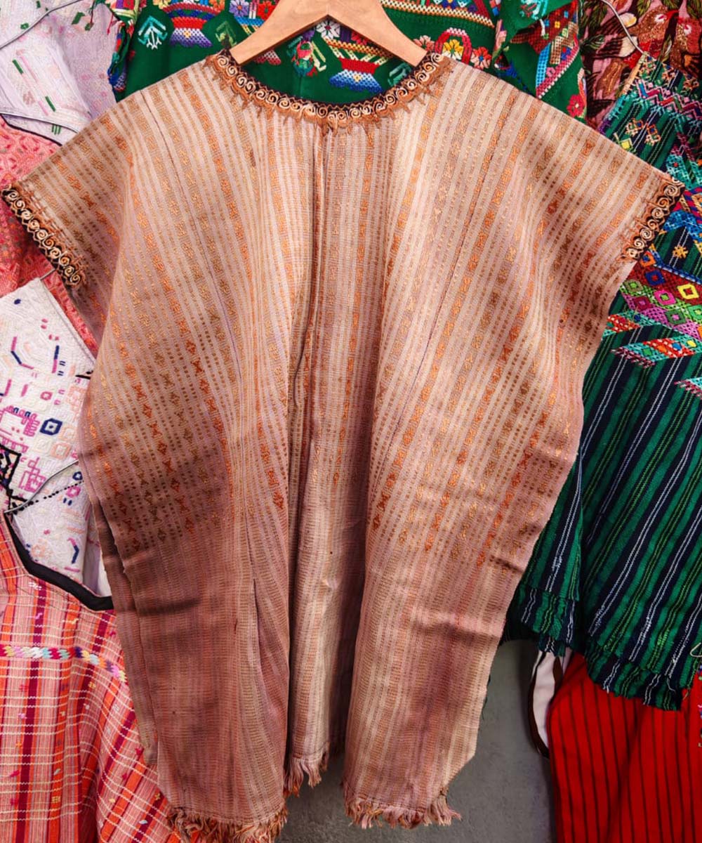 Vintage Guatemalan huipil with handwoven Mayan embroidery