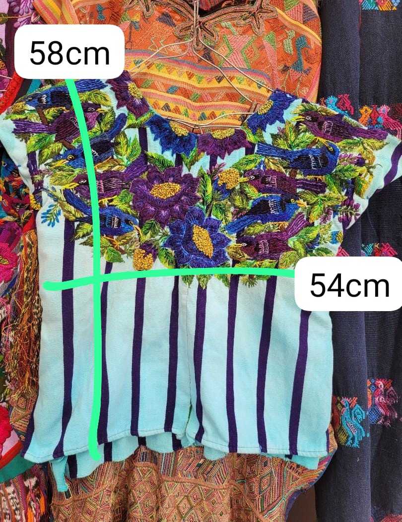 Blue and Plum Santiago Huipil #1-44