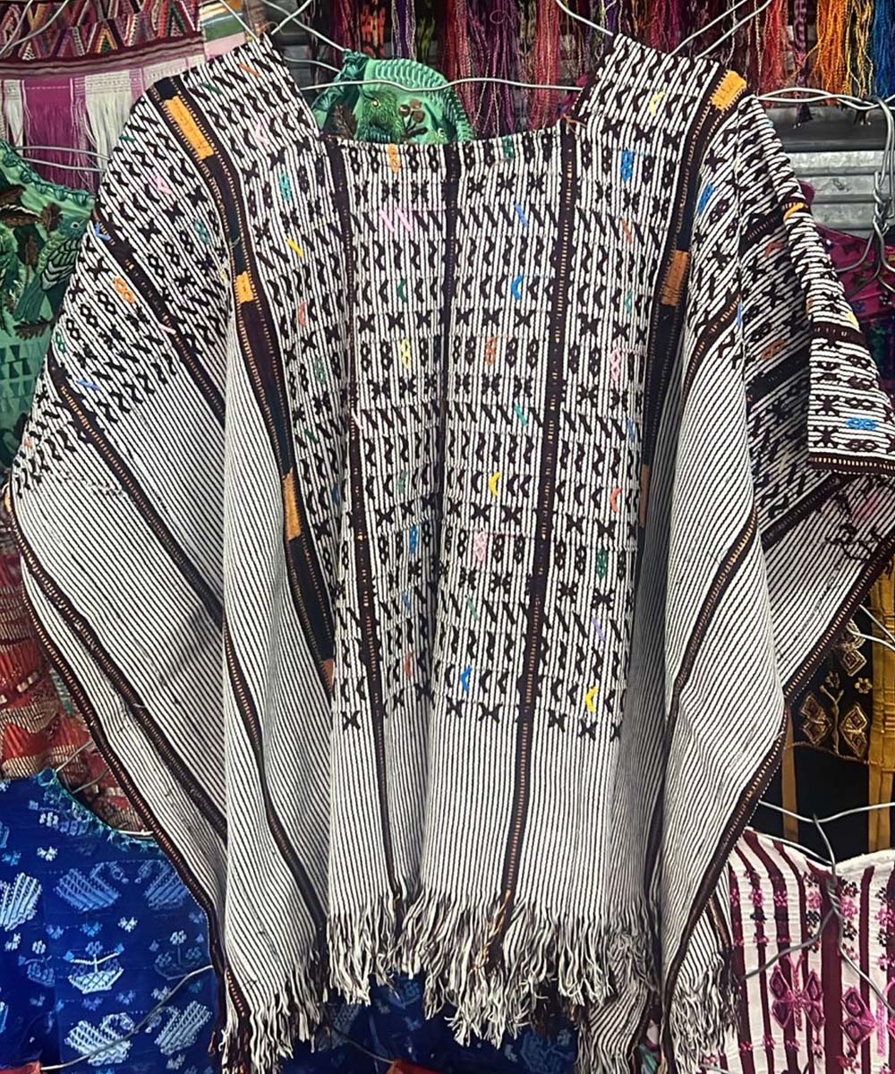 Vintage Guatemalan huipil with handwoven Mayan embroidery