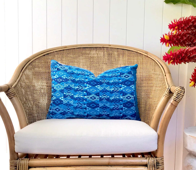 Guatemalan Huipil Textile Pillows, vintage, hand embroidered bohemian cushions