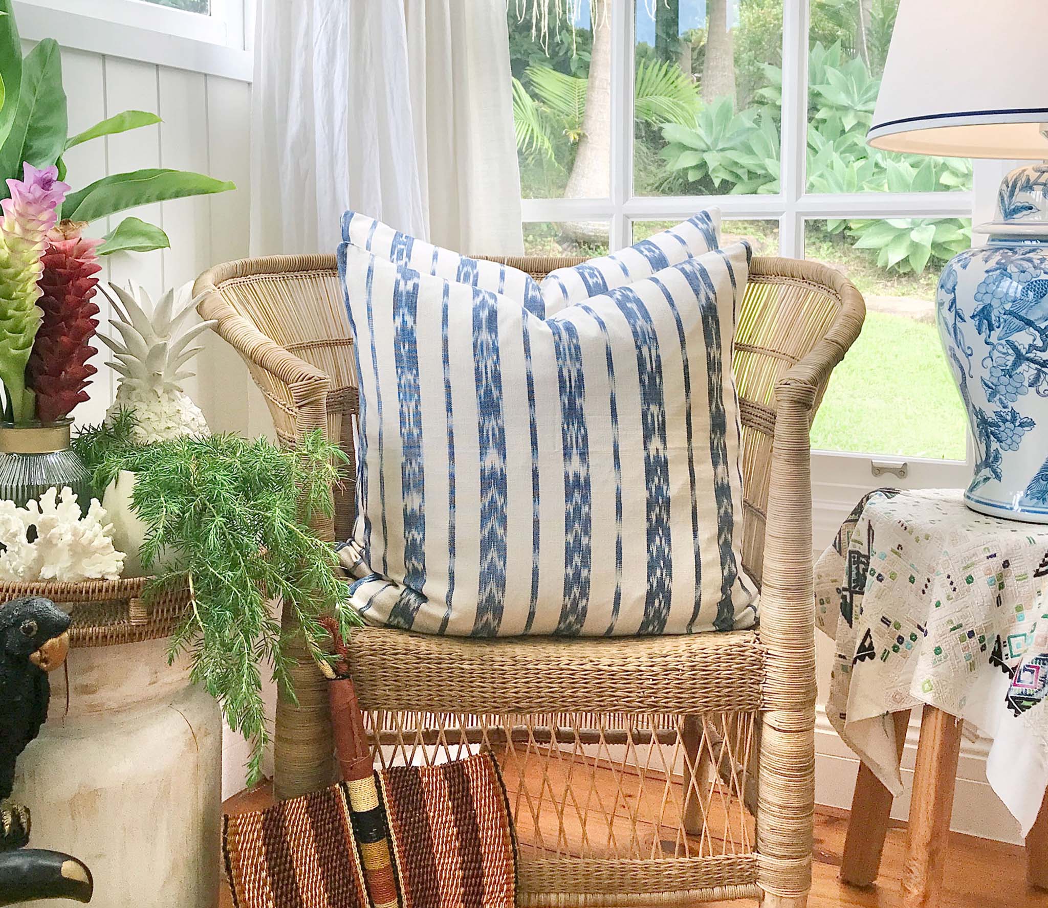 Handwoven Guatemala ikat pillow