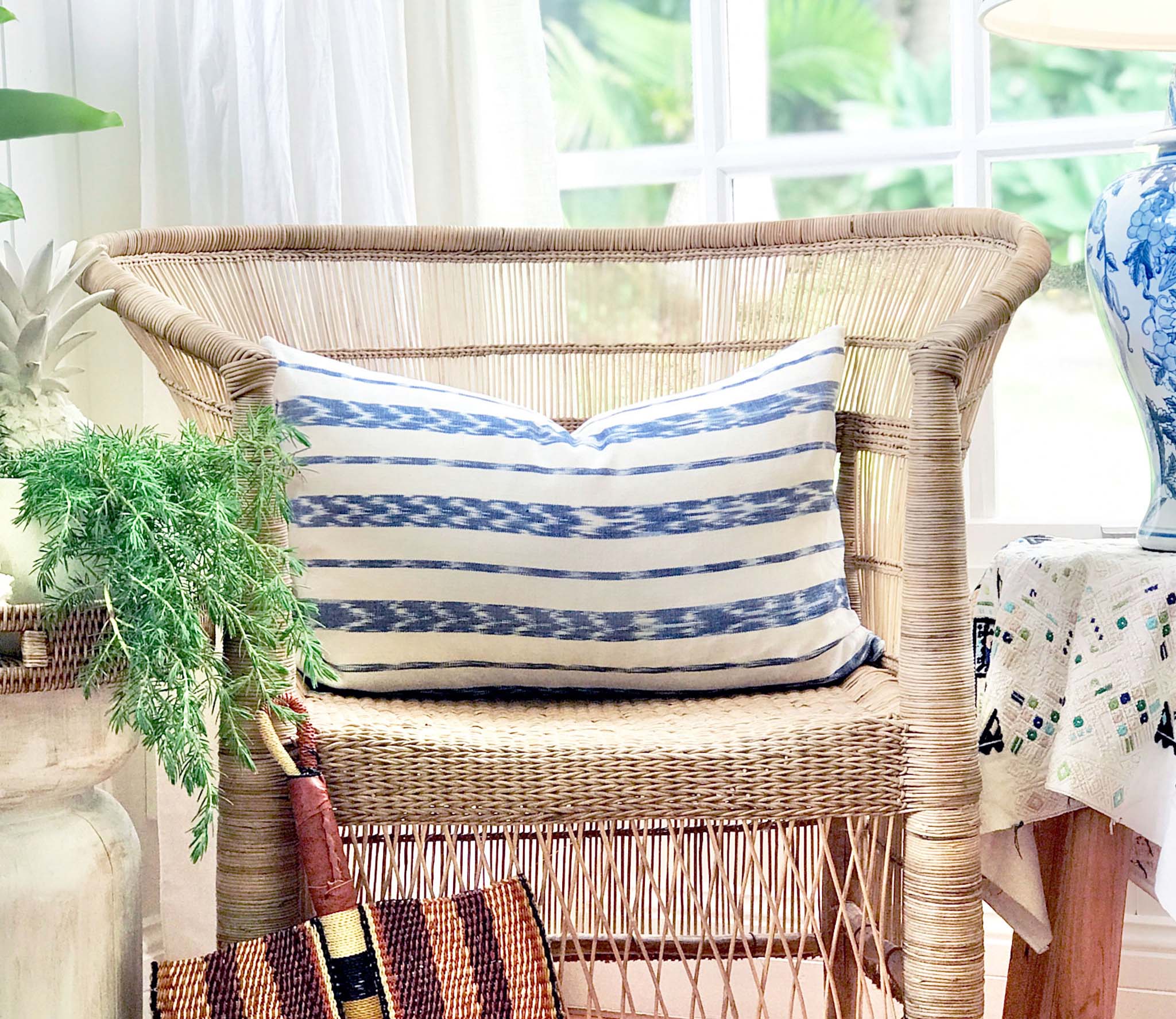 Handwoven Guatemala ikat pillow