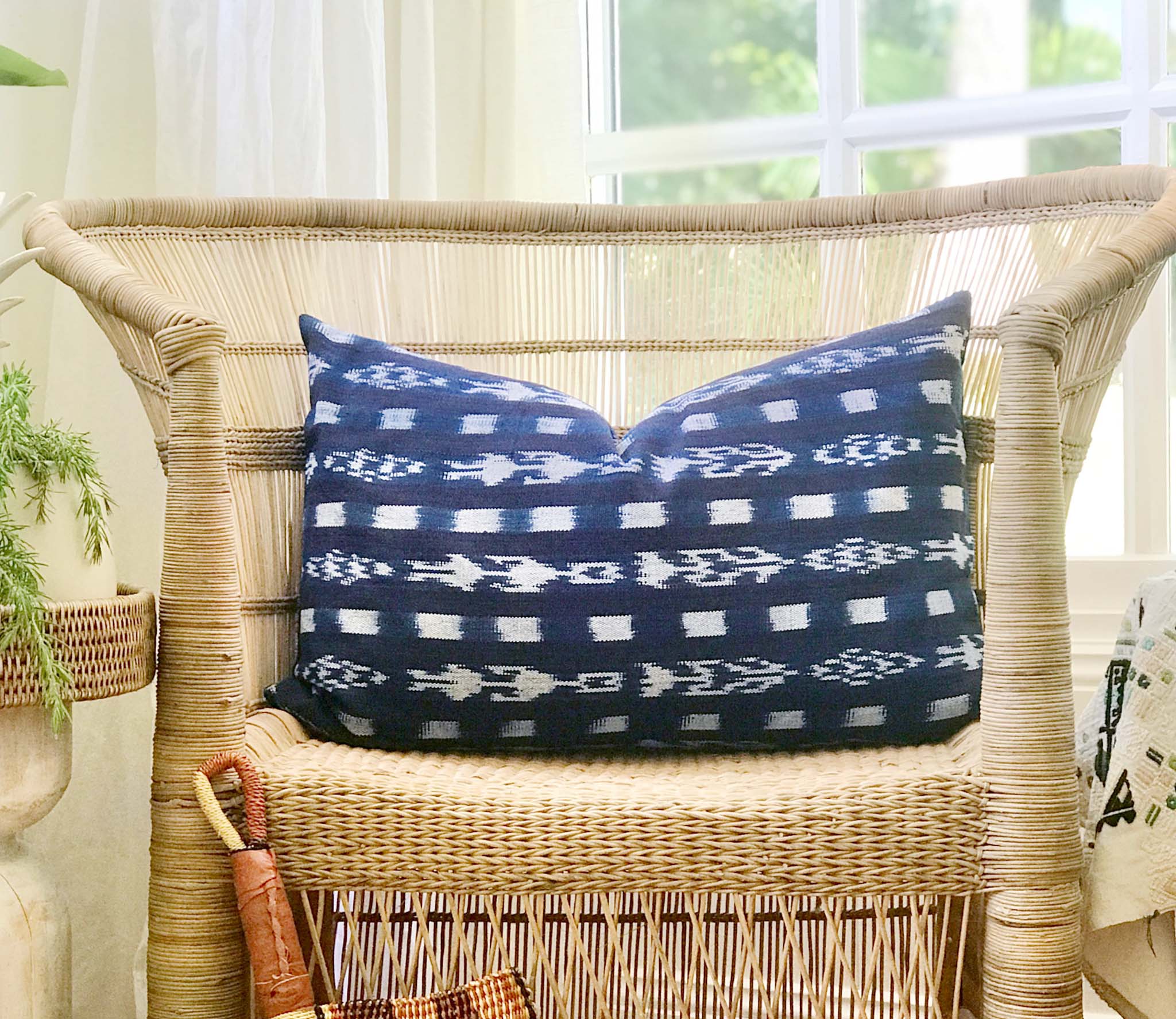Handwoven Guatemala ikat pillow