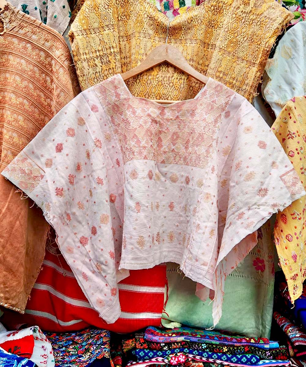 Blush pink Coban huipil