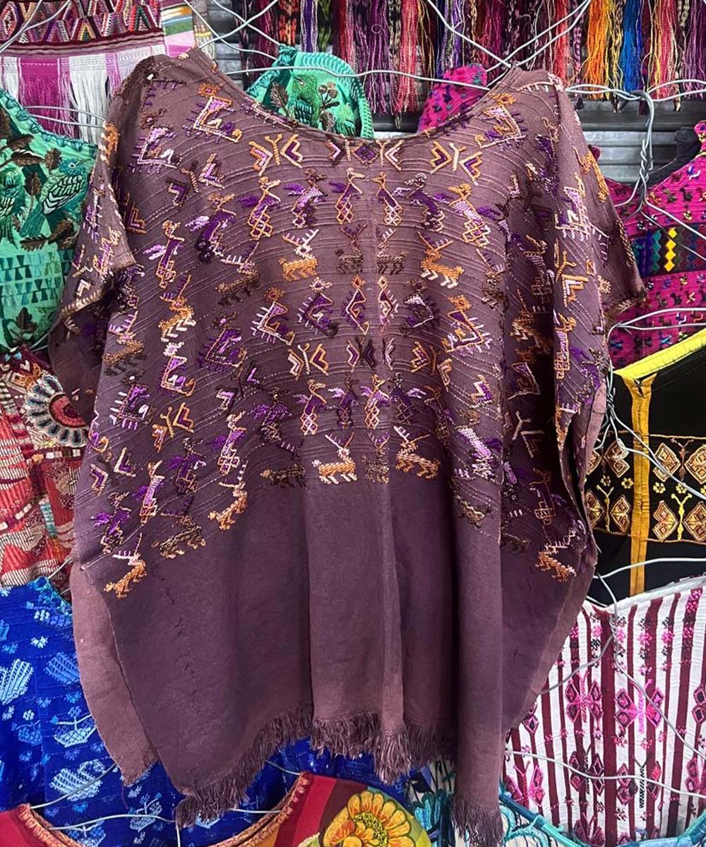 Vintage Guatemalan huipil with handwoven Mayan embroidery
